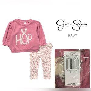 🆕JESSICA SIMPSON BABY - 18M - NWT - 2PC BUNNY OUTFIT